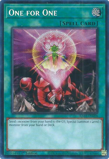 One for One (Secret Rare) [RA03-EN056] Secret Rare