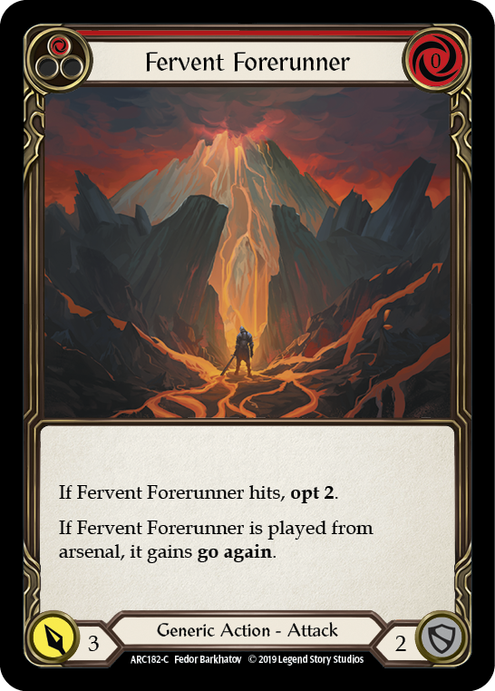 Fervent Forerunner (Red) [ARC182-C] (Arcane Rising)  1st Edition Rainbow Foil