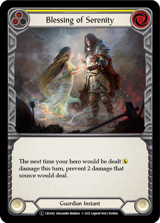 Blessing of Serenity (Yellow) [U-CRU042] (Crucible of War Unlimited)  Unlimited Normal