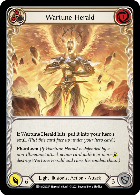 Wartune Herald (Yellow) [MON027-RF] (Monarch)  1st Edition Rainbow Foil